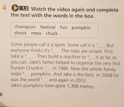 Watch the video again and complete the text with the words in the box
