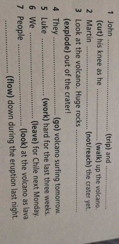 Put the verbs in brackes in persent simple, persent continuous, past simple, past continuous or pers