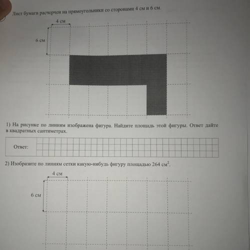 Лист бумаги расчерчен на прямоугольникан со сторонами 4 см и 6 см. — D) На рисунке по линим изображе
