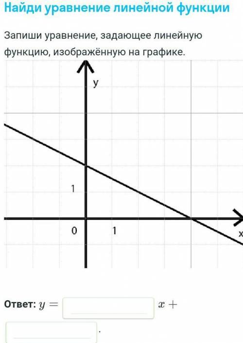 Запиши уравнение задающее линейную функцию изображённую на графике​