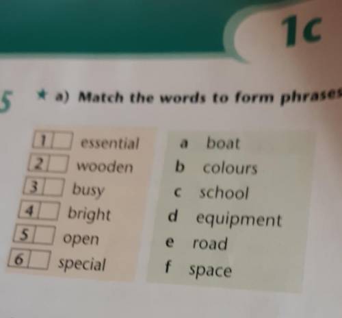 5a)match the words to form phrases​