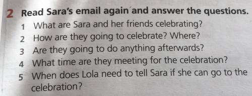 Read sarah's email again and answer the questions
