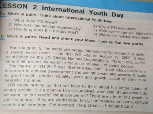 1) What does IYD mean? 2) Who was this holiday organised by? 3) How long does this holiday exist?4)