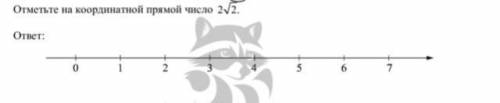 Отметьте на координатной прямой 2 корня из 2
