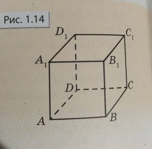 Серед прямих і площин, що проходять через вершини куба ABCDА1B1C1D1(рис. 1.14), назвіть:1) пари прям