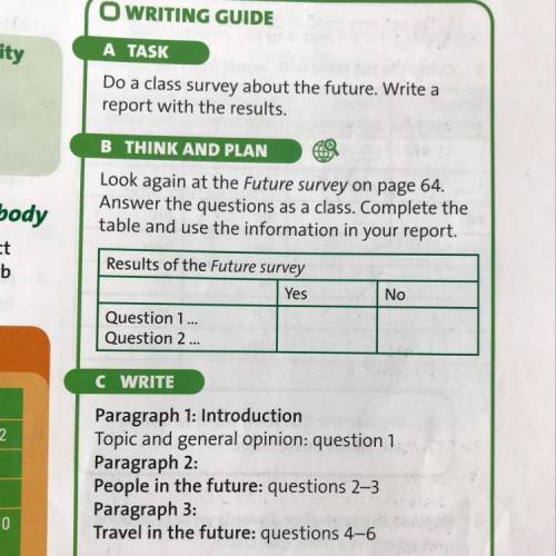 4 ACTIVATE Follow the steps in the writing guide. O WRITING GUIDE A TASK Do a class survey about the