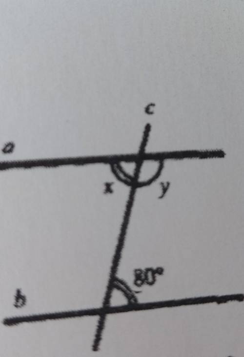 Прямые a и b, изображённые на рисунке, параллельны. Найдите углы x и y​