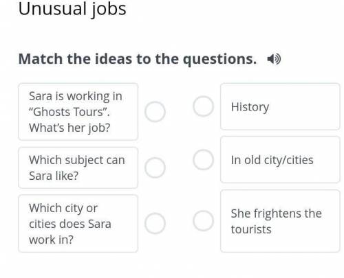 Unusual jobsMatch the ideas to the questions​