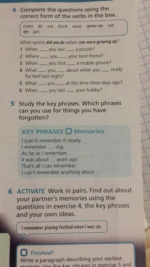 Exercise 5 Study the key phrases. Which phrases can you use for things you have forgotten? KEY PHRAS