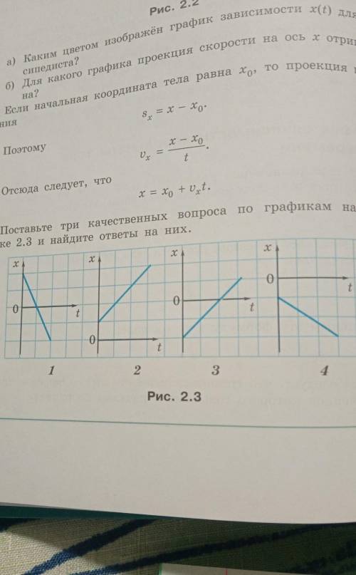 По графикам на рисунке поставьте три качественных вопроса 2.3 и найдите ответы на них. (графики на ф