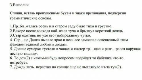 Всем привет ! Вставить пропущенные буквы,вставить знаки препинания,подчеркнуть грамматическую основу