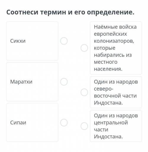 Соотнеси термин и его определение.​