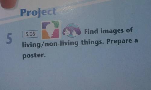 Project5.C6Find images ofliving/non-living things. Prepare aposter.​
