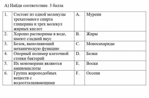 1. Состоят из одной молекулы трехатомного спирта глицерина и трех молекул жирных кислот A. Муреин 2.