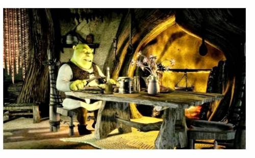 Task 2. Look at the picture. Describe Shrek’s room using the words from the box. Write not less than