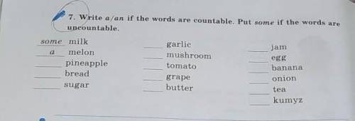 Write a,an if the words are countable.Put some if the words are uncountable
