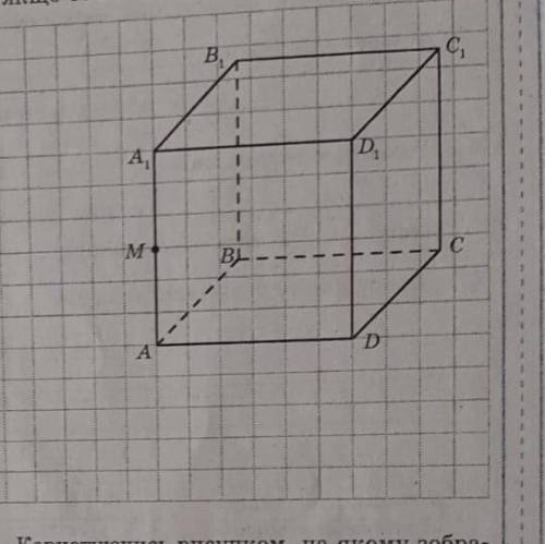 нужно! Пользуясь рисунком, на котором изображен куб ABCDA1B1C1D1 постройте точку пересечения прямой