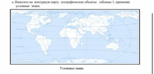 Таблица 1 № Географические координаты Географические объекты 1 30° с.ш. 31° в.д. 2 41° с.ш. 73° з.д.