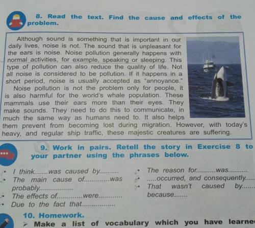 work in pairs.Retall the story in Exercise 8 to your partner using the pharses below​