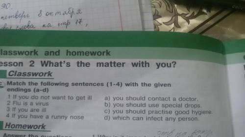 Ex.3c match the following sentences (1-4) with the given endings (a-b)