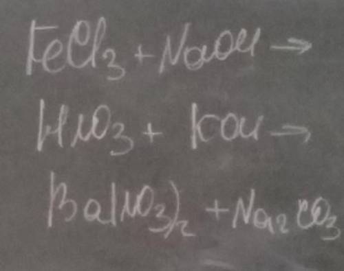 Напишите Химия :полное ионное уравнение и в сокращённо виде FECI3+NAOH> HNO3+ICOH>BA(NO3) 2+NA