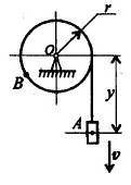 Движение груза А задано уравнением y=at^2+bt+c. Определить скорость и ускорение груза в моменты врем