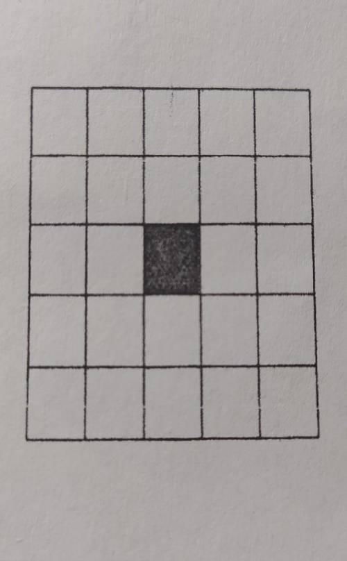 5. Двома різними розріжте квадрат розміру 5x 5 з вирізаною центральною клітинкою (див. рисунок) на ч