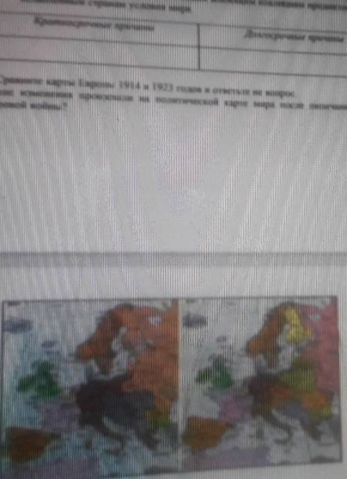 Сравните карты Европы 1914 и 1923 годов и ответь не вопрос.Какие изменения произошли на политической