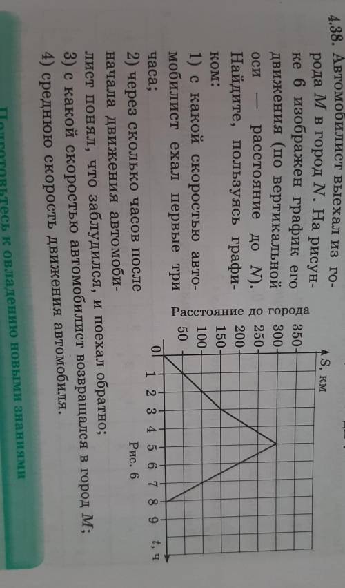 Автомобилист проехал из города м в город не на рисунке 6 изображен график его движения по вертикальн