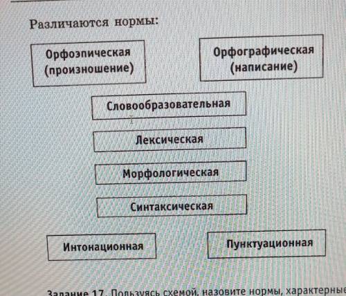 Пользуясь схемой, назовите нормы, характерные только для устной, только для письменной речи и относя