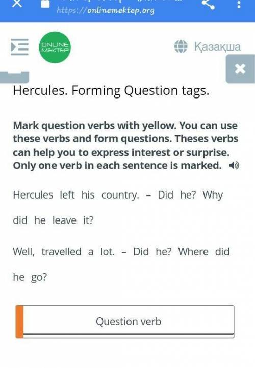 Mark question verbs with yellow. You can use these verbs and form questions. Theses verbs can help y