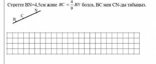На картинке BN=4.5см и BC=4(палочка)5BN будет , BC и CB найдите ​