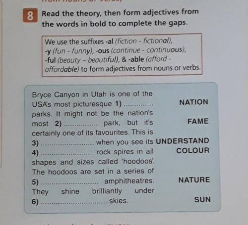 Read the theory,then form adjectives from the words in bold to complete the gaps.​