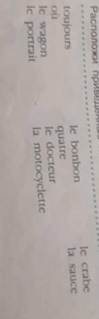 распредели слова по алфавиту​