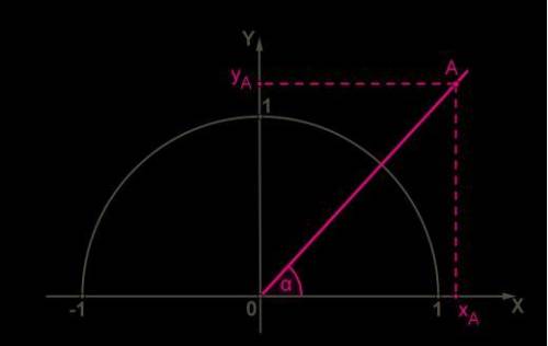 Дан угол α = 0°, который луч OA образует с положительной полуосью Ox, длина отрезка OA = 78. Определ