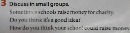 Discuss in small groups. Sometimes schools raise money for charity.Do you think it's a good idea?How