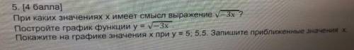 При каких значениях х имеет смысл выражение - 3x ? Постройте график функции у = V-3x Покажите на гра