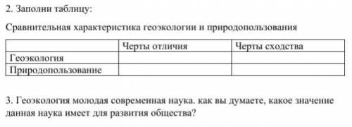 Сравнительная характеристика геоэкологии и природопользования (черты отличия и черты сходства)