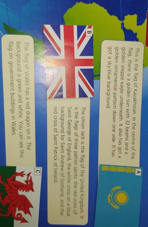 Read the text and mark the sentences true or false1. The flag of Kazakhstan has a golden eagle over