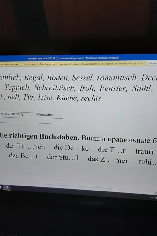 решить немецкий 6 класс заполните таблицу приписывая к существительным артикли фото могу скинуть в в