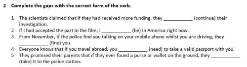 Complete the gaps with the correct form of the verb.