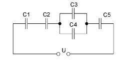 ЭЛЕКТРОТЕХНИКА -Цепь, состоящая из батареи конденсаторов, присоединена к источнику электрической эне
