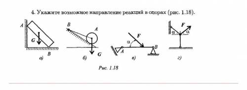 Написать реакции опоры и нарисовать направление ​