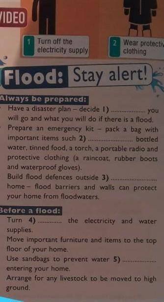 A)Look at the pictures (1-5). Listen and say.b)Are floods common in the area where you live?Have you