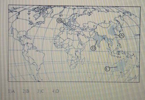 7. На какой из территорий, обозначенных буквами на карте мира, средняя плотность населения на наимен