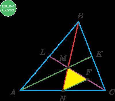 Медианы AK, BN и CL нанесены на треугольник ABC. M - их точка пересечения и NF ∥ AK. Если AK = 102 с