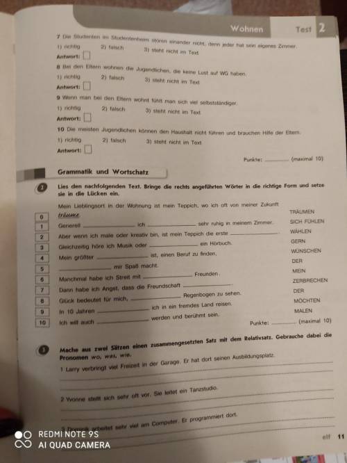 Задание по немецкому языку , нужно сделать 2 номер