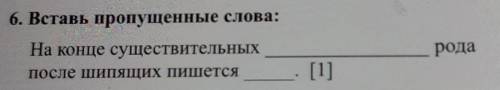 6. Вставь пропущенные слова:родаНа конце существительныхпосле ШИПЯЩИХ Пишется​