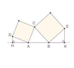 2 квадрата имеют общую вершину В. На прямой АС прохрдящую через 2 другие их вершины опускаются перпе