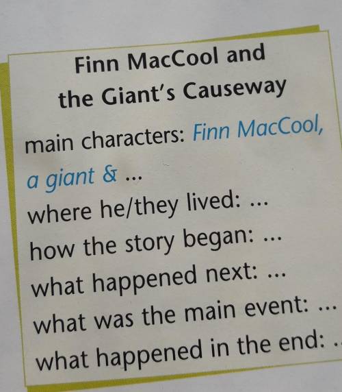 Finn MacCool and the Giant's Causewaymain characters: Finn MacCoola giant & ...where he/they liv